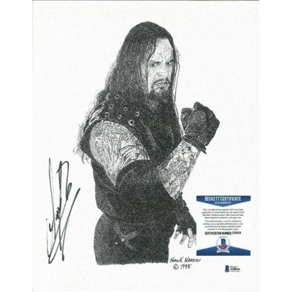 The Undertaker Signed 11x14 Print Frank Nareau Artwork HOF Beckett Autographed